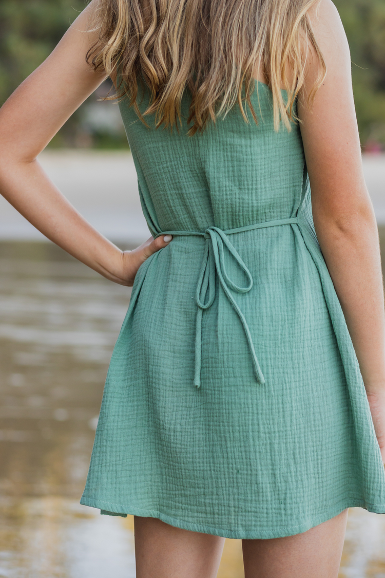 Ruby Slip Dress - Seagrass Green