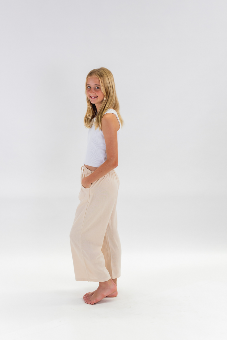 Sunny Days Wide Leg Pant - Oatmeal