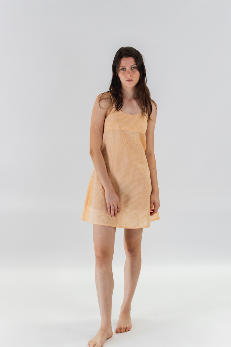 Ruby Slip Dress - Yellow Gingham