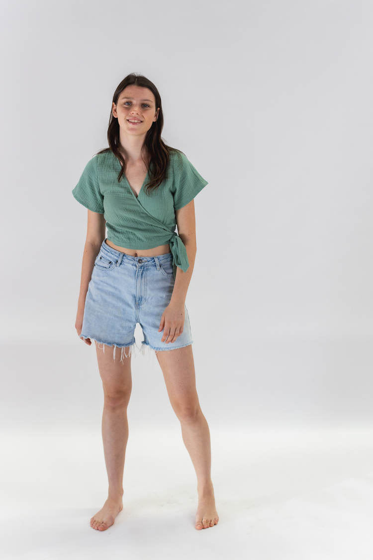 Sunny Days Wrap Top - Seagrass Green