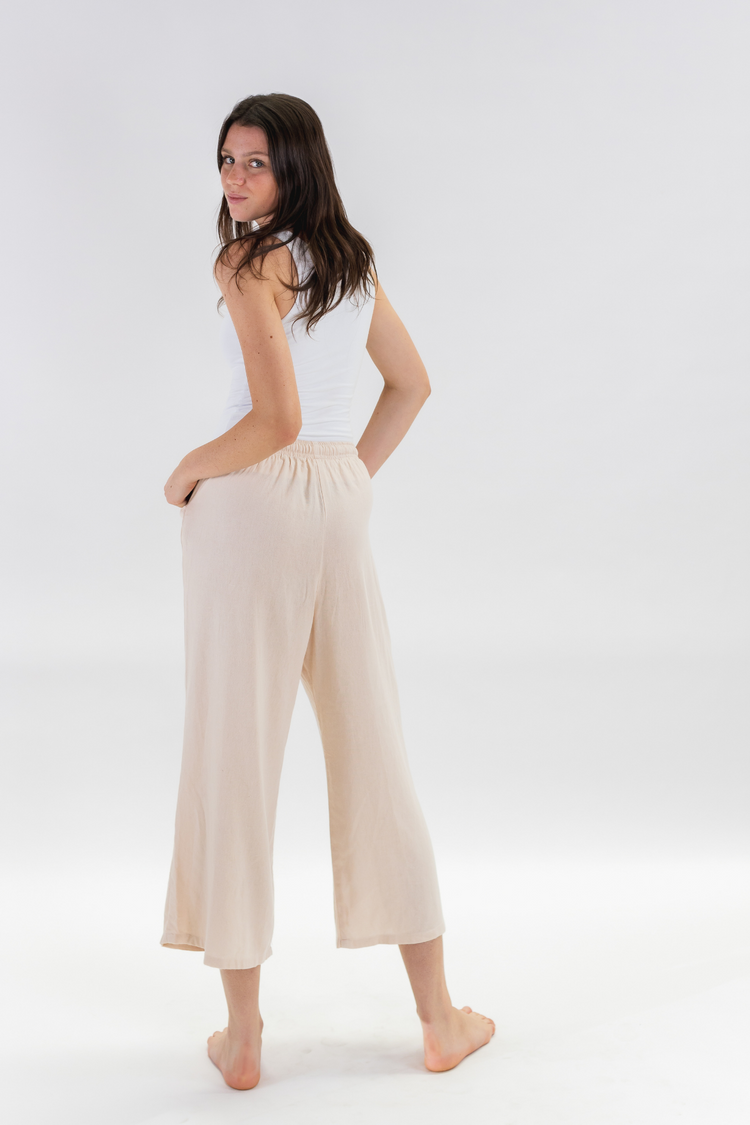 Sunny Days Wide Leg Pant - Oatmeal