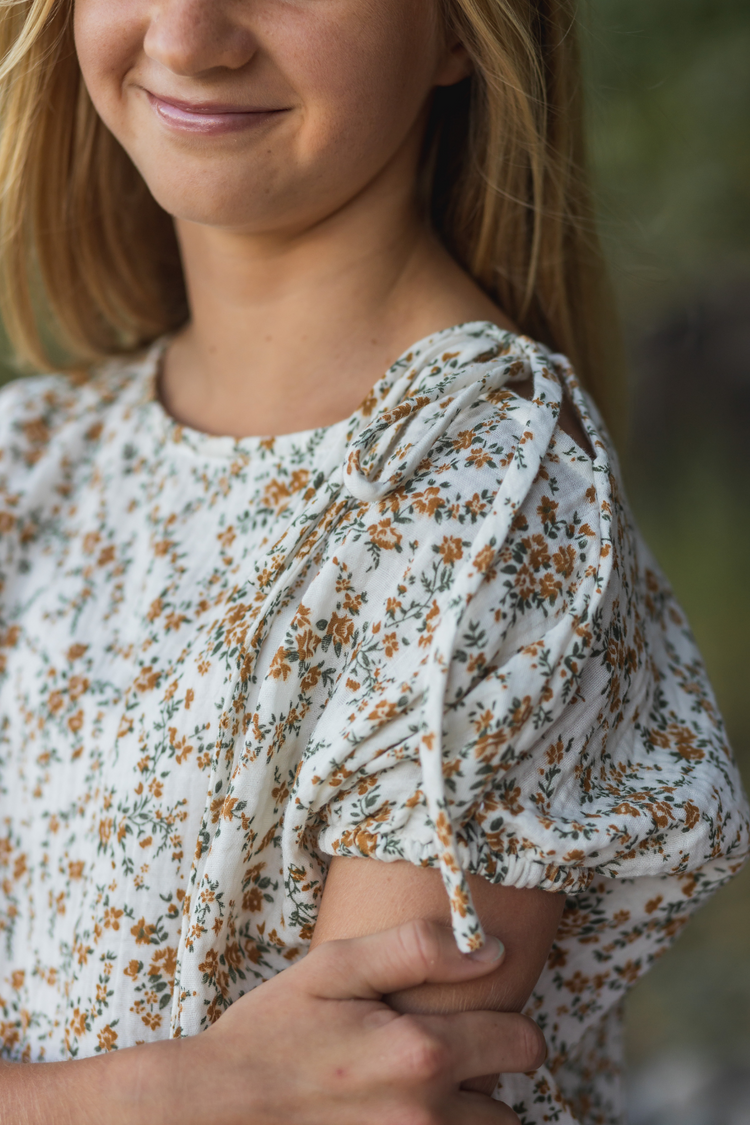 Bubble Top - Yellow Ditzy Floral