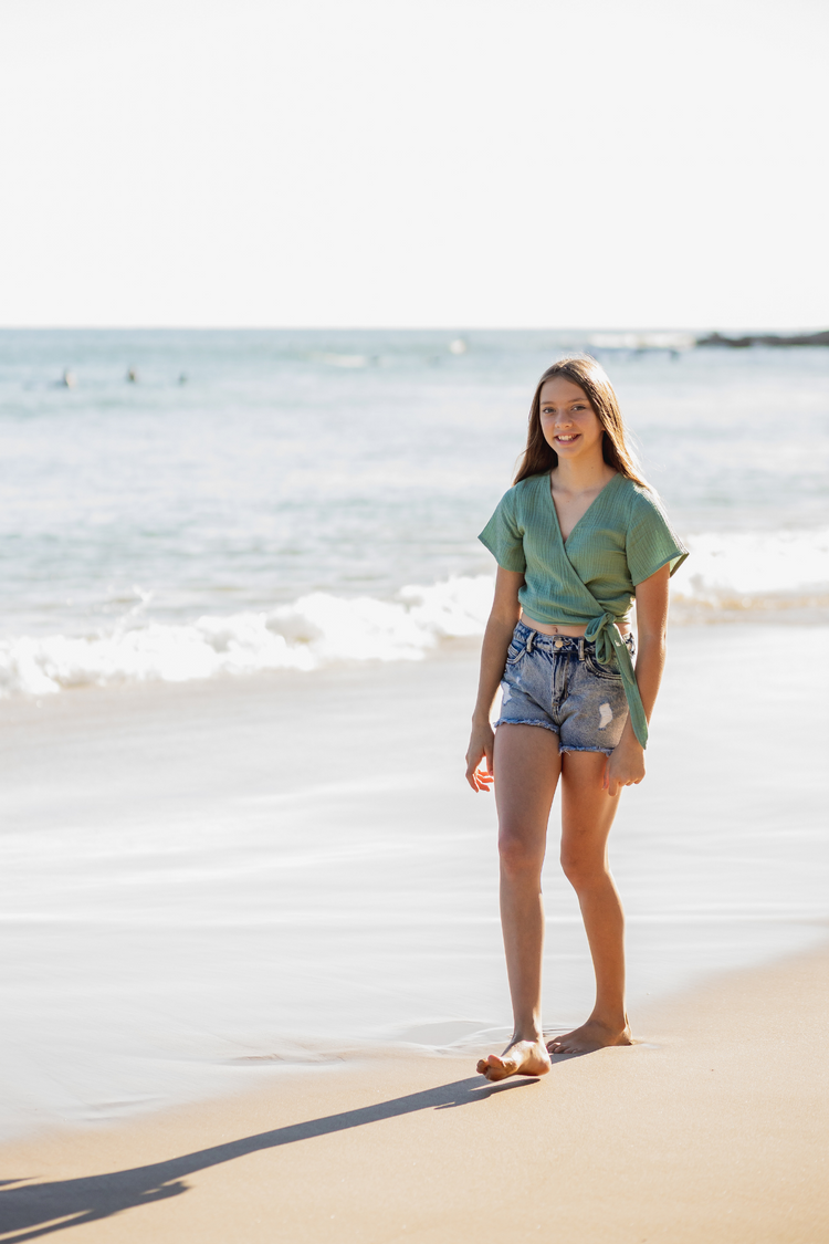 Sunny Days Wrap Top - Seagrass Green